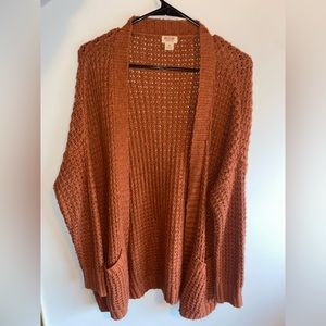 Rusty orange long cardigan